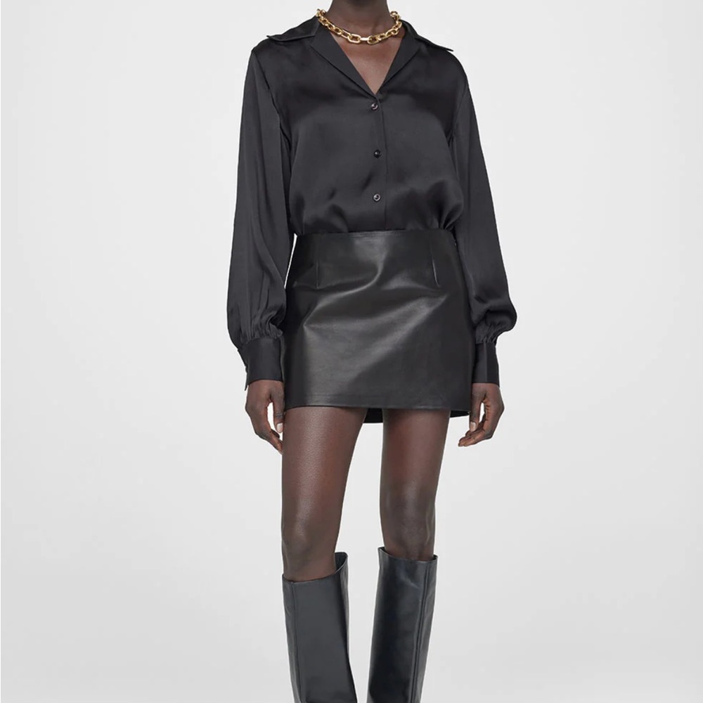 Anine Bing Leather Mini Skirt
